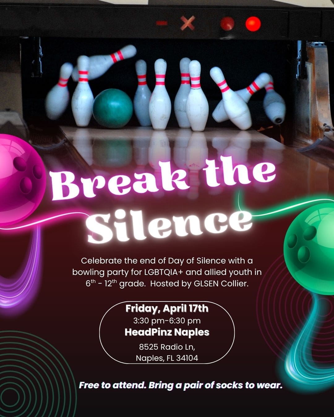 Black and Red Modern Bowling Night Instagram Post - 1