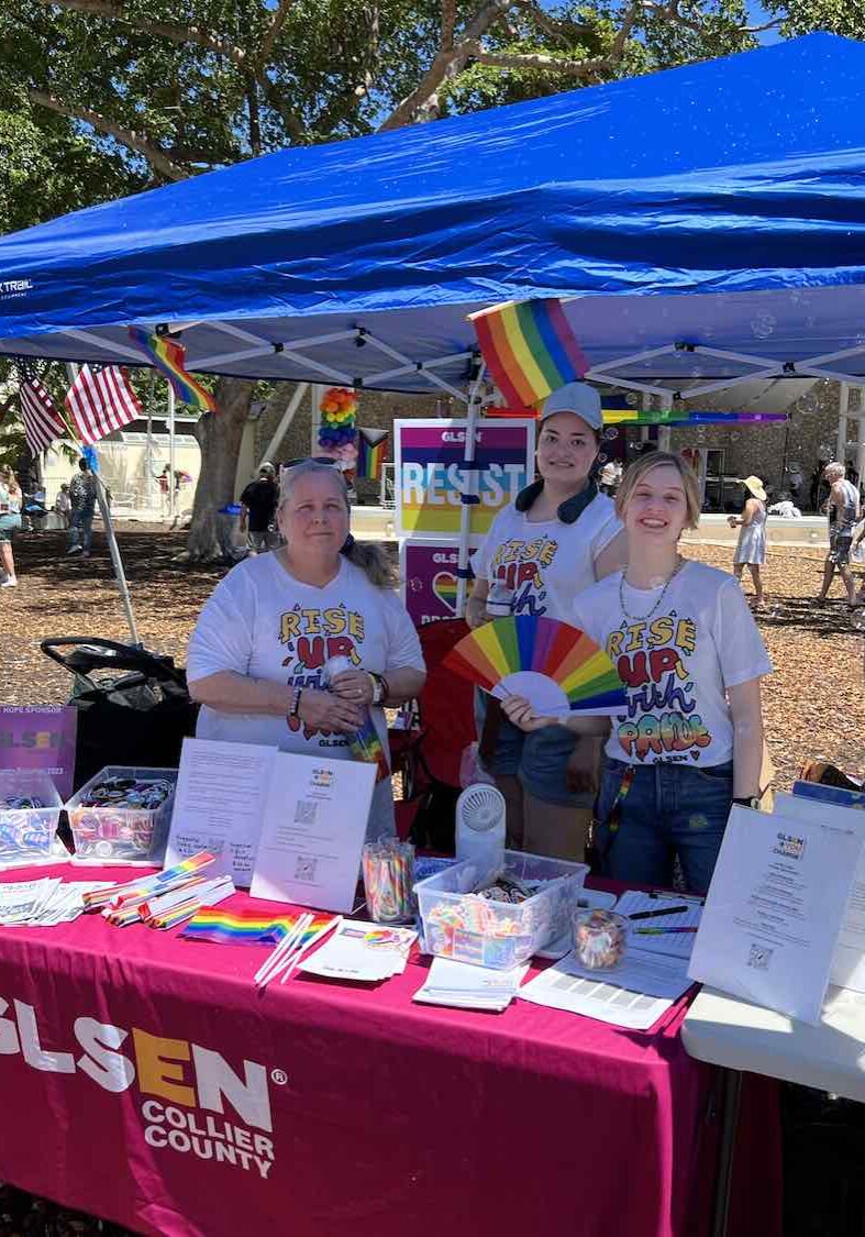 Glisten Collier County booth at Naples Pride 2023.